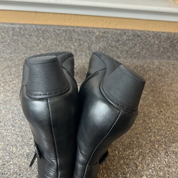 Rockport Black Leather Boots Womens 10 M Zip Up Heel Ankle Bootie Comfort Casual - Picture 7 of 10